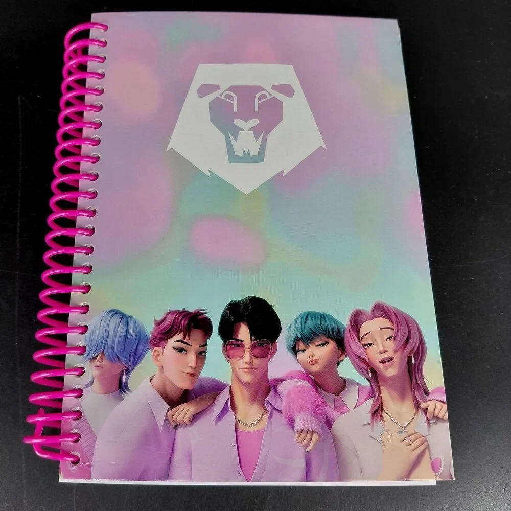 Netflix KPOP Demon Hunters Spiral Journal Notebook A5 Pink Kids Lined Saja Boys
